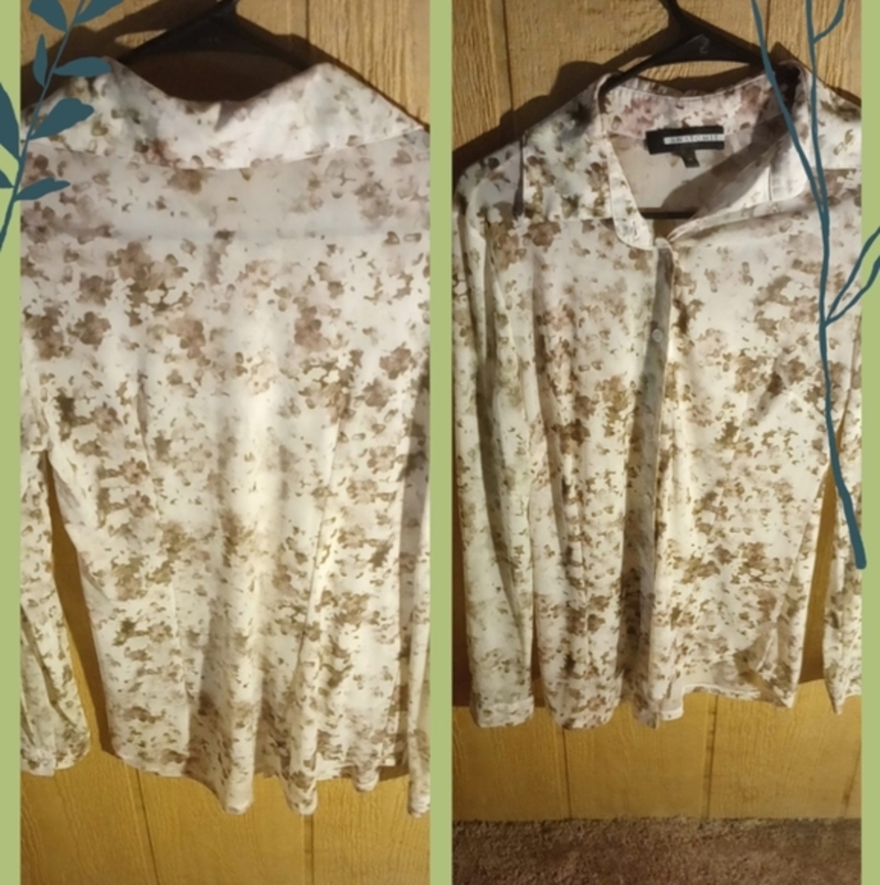 Anatomie women's mesh floral long sleeve top